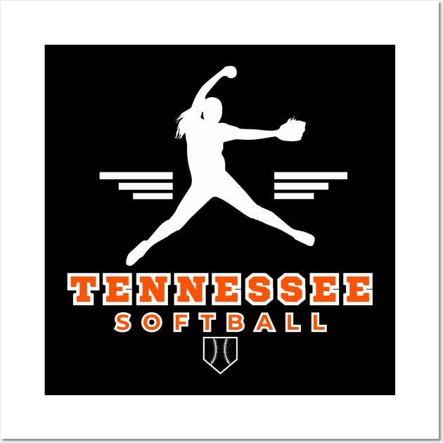 Tennessee Lady Vols Softball Wall Art by College Town Apparel